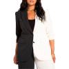 image:imageELOQUII Womens Plus Size Colorblock Blazer  16 Black Onyx White