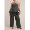 image:imageELOQUII Womens Plus Size Twill Straight Leg PantBurnt Olive