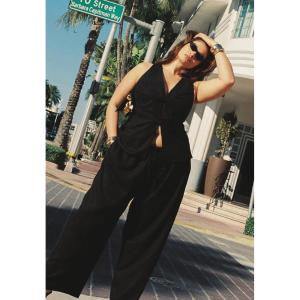image:imageELOQUII Womens Plus Size Drawstring Wide Leg Linen Pant