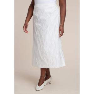 image:imageELOQUII Womens Plus Size Floral Jacquard A Line Skirt