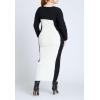 image:imageELOQUII Womens Plus Size Maxi Sweater Dress with ColorblockedBlack and White