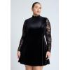 image:imageELOQUII Womens Plus Size Velvet Mini Dress with LaceBlack Onyx