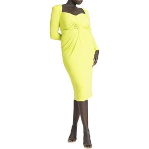 image:imageELOQUII Womens Plus Size Twist Bodice Fitted Dress  18 Tender Shoots