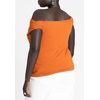 image:imageELOQUII Womens Plus Size Asym Twist Sleeve TopTofu