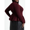 image:imageELOQUII Womens Plus Size Peplum SweaterZinfandel