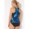 image:imageSwimsuits For All Chlorine Resistant High Neck Racerback Tankini SetGreen Palm  Black