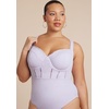 image:imageELOQUII Womens Plus Size Lace Detail Corset One PieceThistle