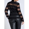 image:imageELOQUII Womens Plus Size Sheer Stripe Sweater with Shoulder PadBlack Onyx