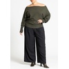 image:imageELOQUII Womens Plus Size Slouchy SweaterGreen Jacket Heather