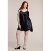 image:imageELOQUII Womens Plus Size Satin Lace Trim ShortBlack Onyx