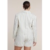image:imageELOQUII Boxy Cropped Stripe BlazerOat and Navy Stripe