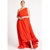 image:imageELOQUII Dramatic OneShoulder Ruffle GownBright Orange