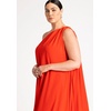 image:imageELOQUII Dramatic OneShoulder Ruffle GownBright Orange