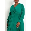 image:imageELOQUII Knot Front Pleated Skirt DressBlack