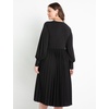 image:imageELOQUII Knot Front Pleated Skirt DressBlack