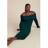 image:imageELOQUII Off Shoulder Textured DressEmerald Green