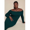 image:imageELOQUII Off Shoulder Textured DressEmerald Green