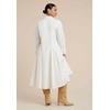 image:imageELOQUII Shirred Godet Flare Poplin DressJet Stream