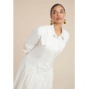 image:imageELOQUII Shirred Godet Flare Poplin DressJet Stream