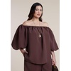 image:imageELOQUII Off The Shoulder Sleeve TopHot Fudge