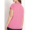image:imageELOQUII ShortSleeve Notch Collar BlouseTopaz Brown