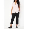 image:imageELOQUII ShortSleeve Notch Collar BlouseTopaz Brown