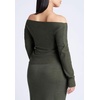 image:imageELOQUII Wrap Front Cropped SweaterGreen Jacket Heather