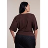 image:imageELOQUII Cinched Waist Draped TopLight Hickory