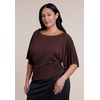 image:imageELOQUII Cinched Waist Draped TopLight Hickory