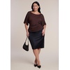 image:imageELOQUII Cinched Waist Draped TopLight Hickory
