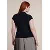 image:imageELOQUII Pleated ButtonFront Mock Neck TopBlack Onyx