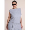 image:imageELOQUII WideNeck Suiting TopHeather Grey