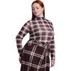 image:imageELOQUII Mesh Turtleneck TopChocolate Plaid