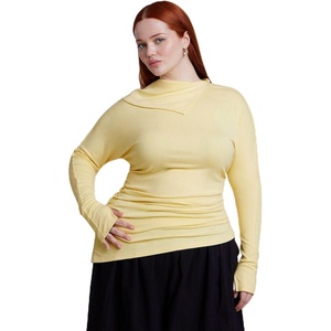 image:imageELOQUII Draped Neck Knit TopSunlight