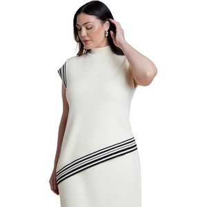 image:imageELOQUII Stripe Detail Sleeveless Mockneck TopFramed