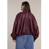 image:imageELOQUII Faux Leather Cocoon JacketCabernet