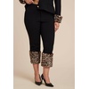 image:imageELOQUII Leopard Faux Fur Trim PantBlack and Leopard