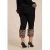 image:imageELOQUII Leopard Faux Fur Trim PantBlack and Leopard