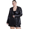 image:imageELOQUII Perforated Faux Leather BlazerBlack Onyx