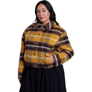 image:imageELOQUII Brushed Plaid JacketChocolate Honey Plaid