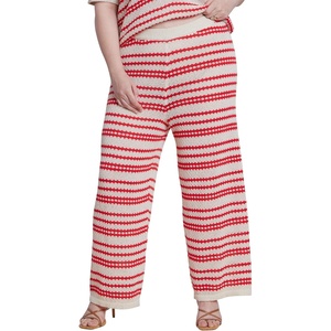 image:imageELOQUII Pointelle Stripe Sweater PantBerry Stripe