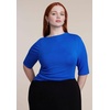 image:imageELOQUII Colorblocked ElbowSleeve Maxi DressBlue and Black