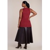 image:imageELOQUII Faux Suede amp Faux Leather Combo Maxi DressRed and Brown