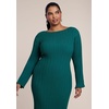 image:imageELOQUII Lettuce Hem Ribbed Sweater Maxi DressGreen
