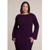 image:imageELOQUII Lettuce Hem Ribbed Sweater Maxi DressPurple