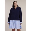 image:imageELOQUII Twofer Mini Shirt DressBlue and Navy