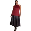 image:imageELOQUII Faux Suede amp Faux Leather Combo Maxi DressRed and Brown