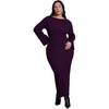 image:imageELOQUII Lettuce Hem Ribbed Sweater Maxi DressPurple