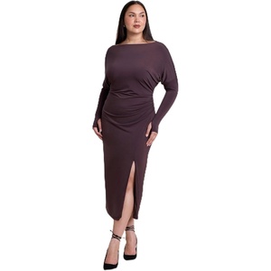 image:imageELOQUII LowBack Jersey Maxi DressRaisin