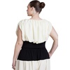 image:imageELOQUII Combo Fabric Draped TopBlack White